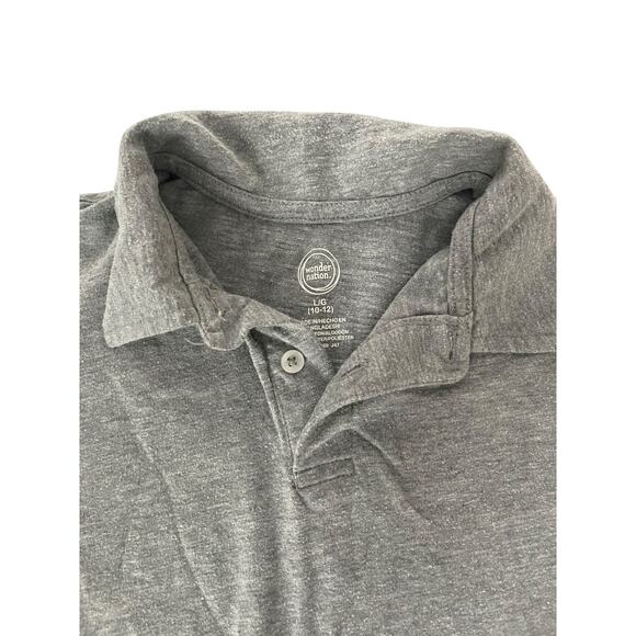 Wonder Nation Boys Gray Short Sleeve Collared Polo Shirt Youth Size large 10/12 - Picture 5 of 5